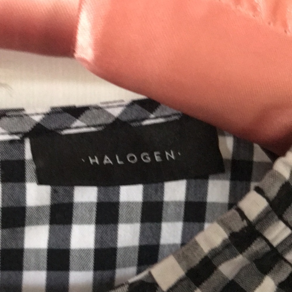 Halogen gingham blouse with ruffle - Picture 5 of 6